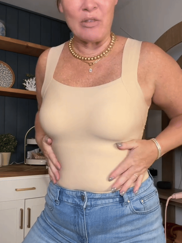 Women's U-Neck Shapewear Tank Top with Built-In Bra
