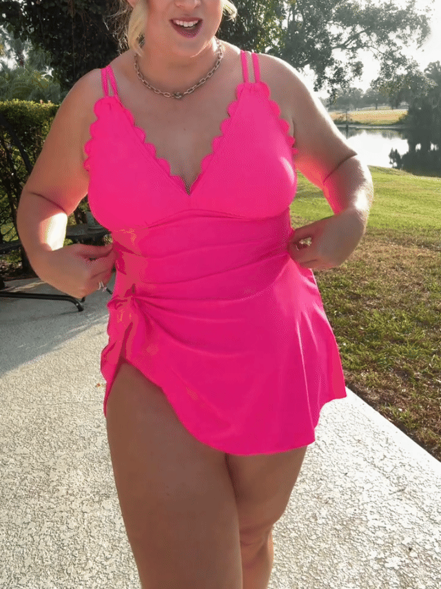Tummy Control One-Piece Swimdress with Built-In Coverage