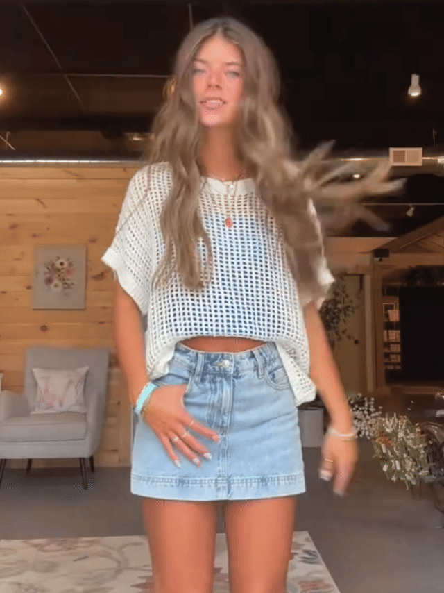 Crochet Hollow-Out Knit Pullover Top – Summer Beach Cover Up
