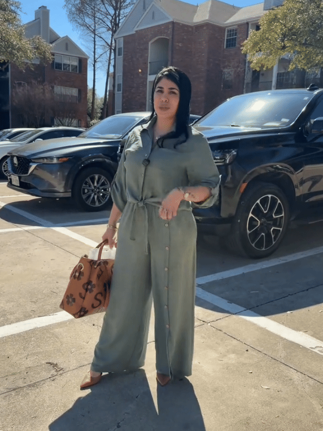 Linen-Blend Tie-Front Top & Wide-Leg Pants Set