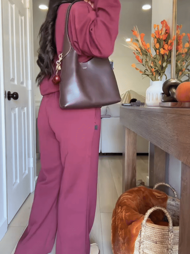 Women's Wide-Leg Co-ord Set with Sloping Shoulder Top