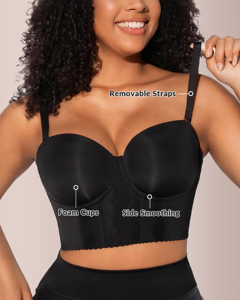 Low Back Strapless Bra with Removable Straps