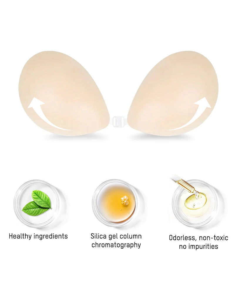 Front Closure Adhesive Invisible Bra, Strapless Silicone
