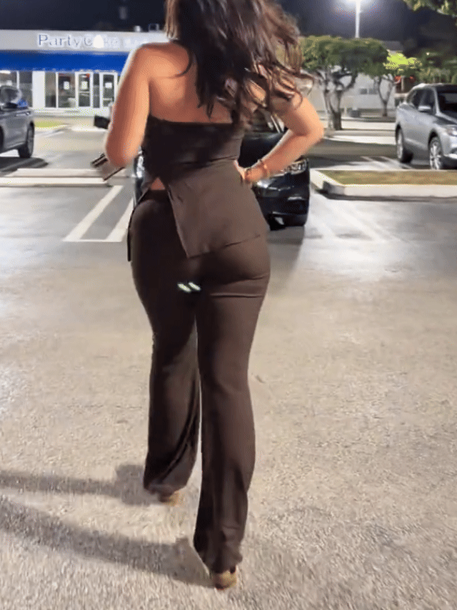 Textured Knit Strapless Top & High-Waist Flare Pants Set