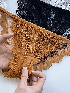 Sheer Floral Lace Strappy Cheeky Panties with Bow Detail