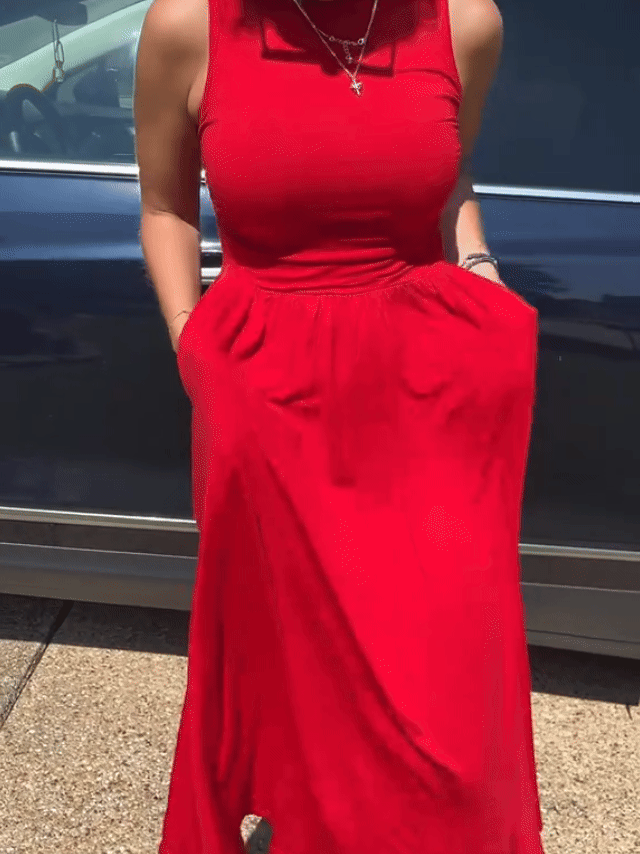 Sleeveless Ruched High-Waist Maxi Dress for Special Occasions