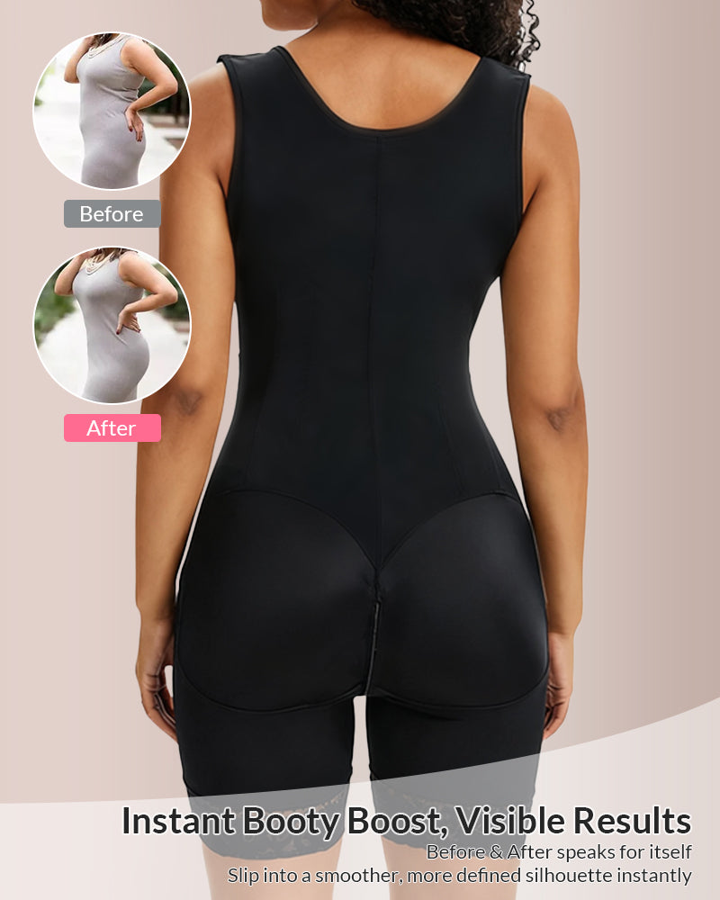Double Tummy Control Full Body Shapewear with Zip Closure