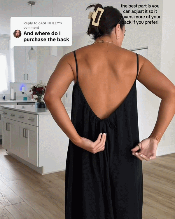Backless Cami Dress – Adjustable Open Back Spaghetti Strap